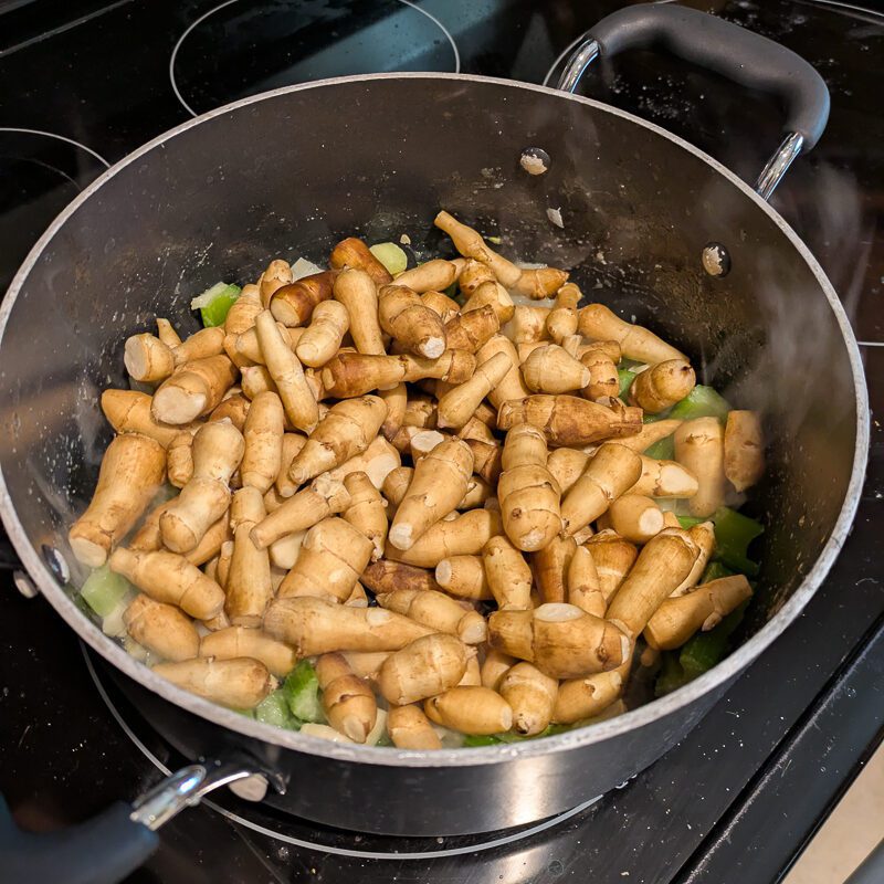 making sunchoke soup